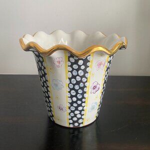Mackenzie Childs Hand-Painted Ceramic Planter Pot